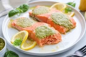 Homemade Pesto, Salmon, Quinoa